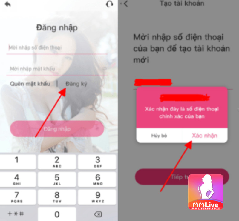 Cách đăng ký tài khoản trên Mmlive