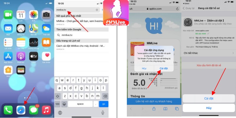 Đăng ký tài khoản tại App mmlive cho iphone